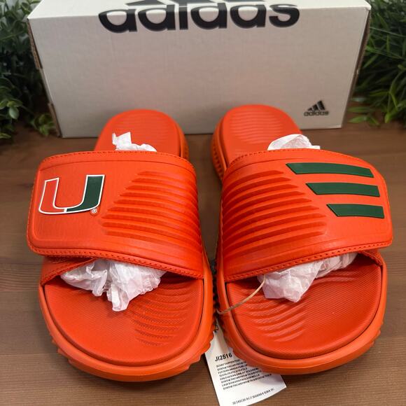 Adidas Miami Alphabounce Slide 2.0 University of Miami Sandals Unisex Size M5 W6 - Picture 4 of 8